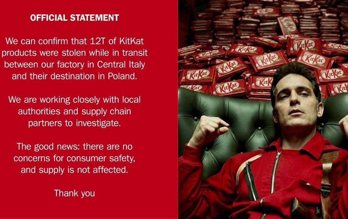 KitKat चॉकलेट से भरा ट्रक गायब