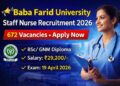 BFUHS Staff nurse recruitment पंजाब नर्सिंग रिक्रूटमेंट 2026