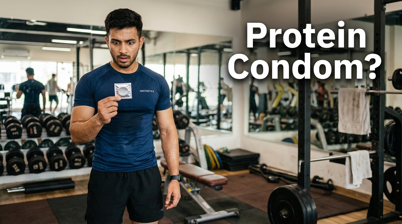 Influencer holding condom 202603311244 Protein Condom