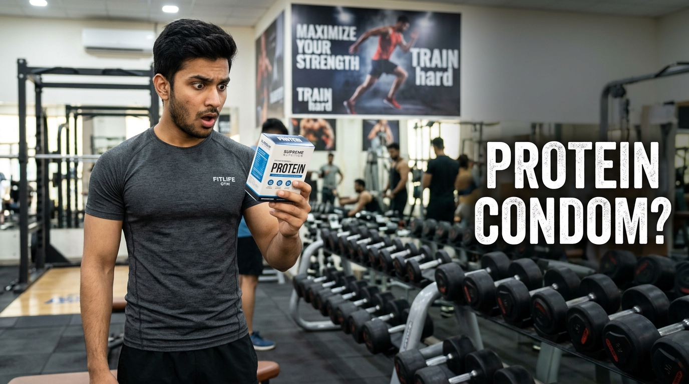 Man surprised by 202603311241 Protein Condom