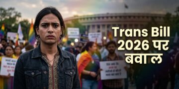 Person in protest 202603271607 Trans Amendment Bill 2026 पर बवाल