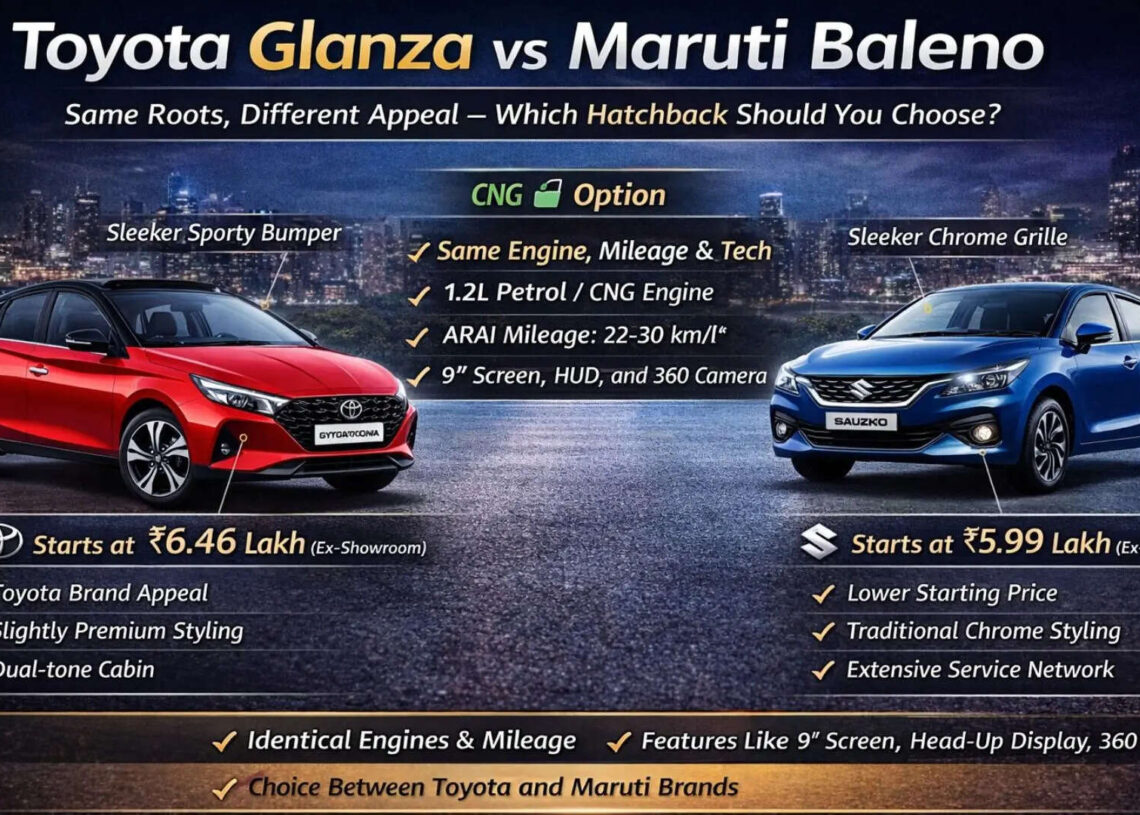 Toyota Glanza और Maruti Baleno
