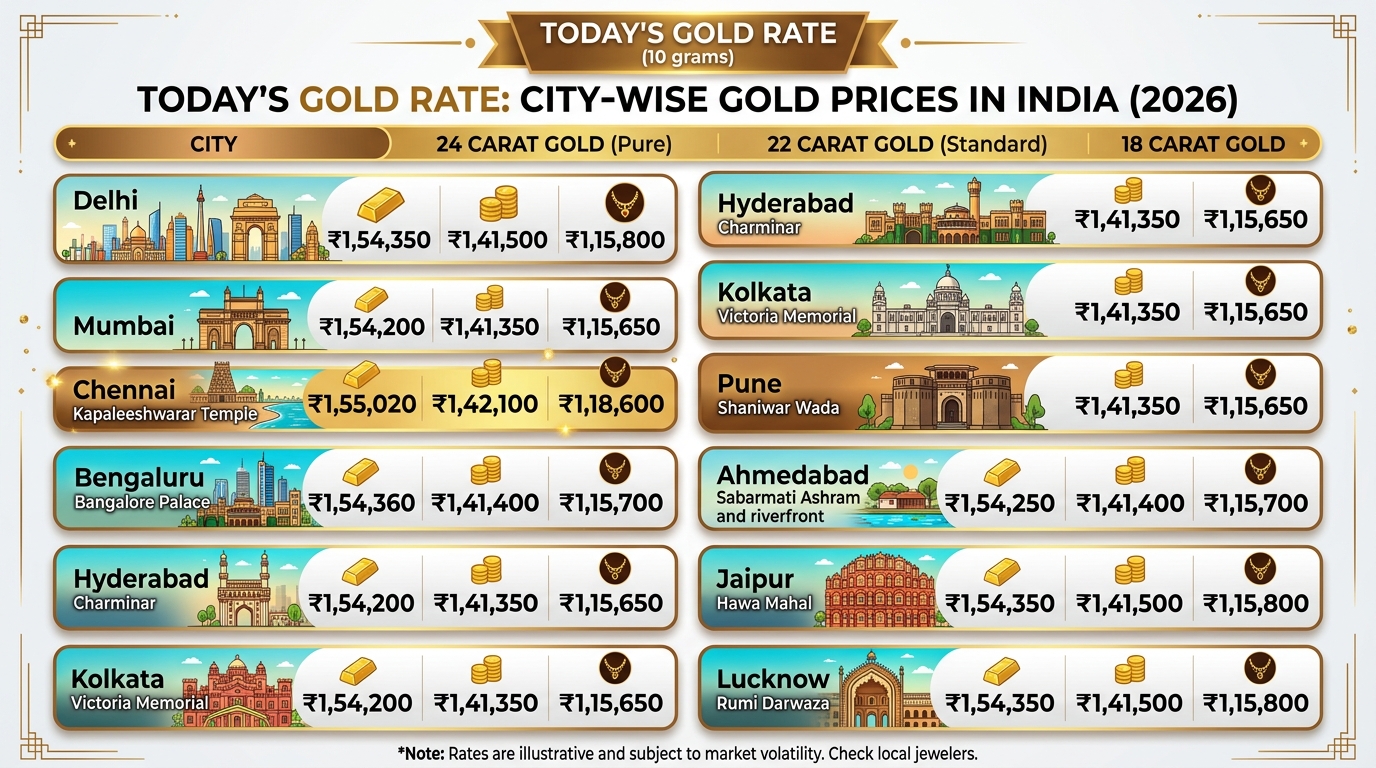 आज का सोने का भाव (City-wise Gold Rate 18 April 2026)