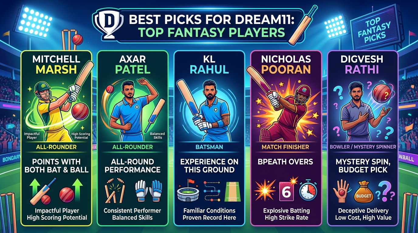 Dream11 के लिए बेस्ट पिक्स (Top Fantasy Players)