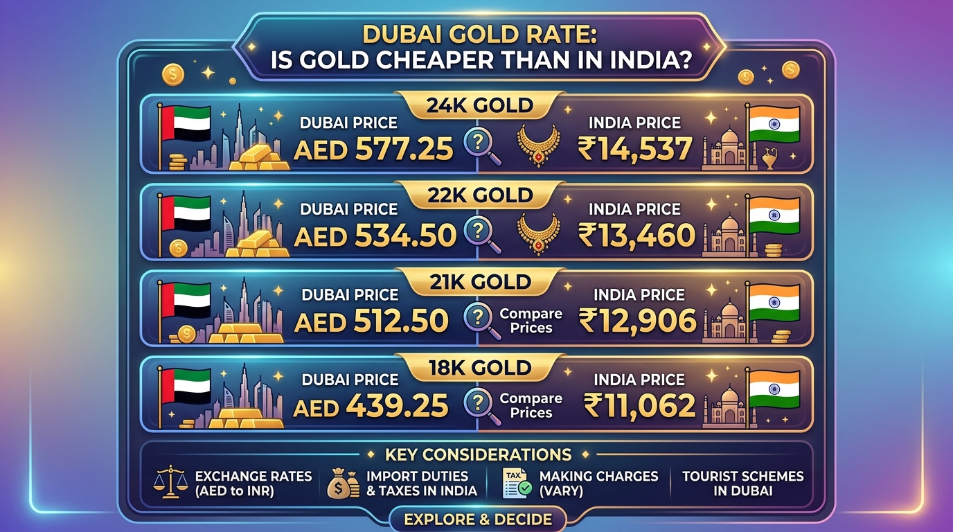 Dubai Gold Rate 202604101318 Comparison of gold prices in Dubai