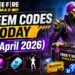 Free Fire Max Redeem Codes Today (24 April 2026)