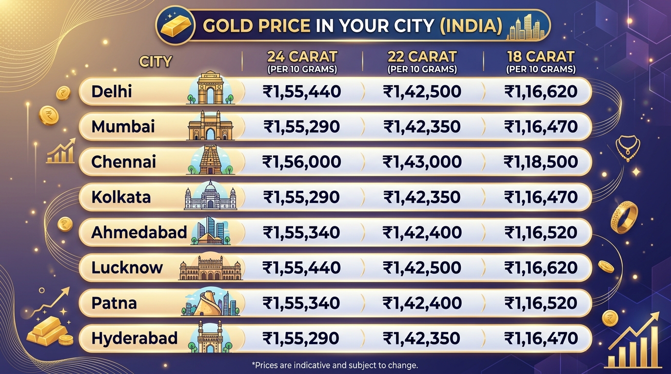 आपके शहर में सोने का भाव