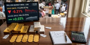 सोने की कीमतों में गिरावट, चाँदी स्थिर