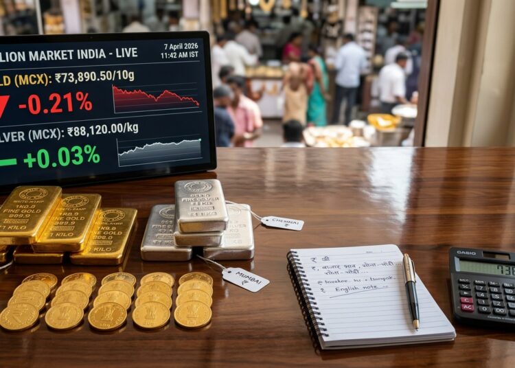 सोने की कीमतों में गिरावट, चाँदी स्थिर