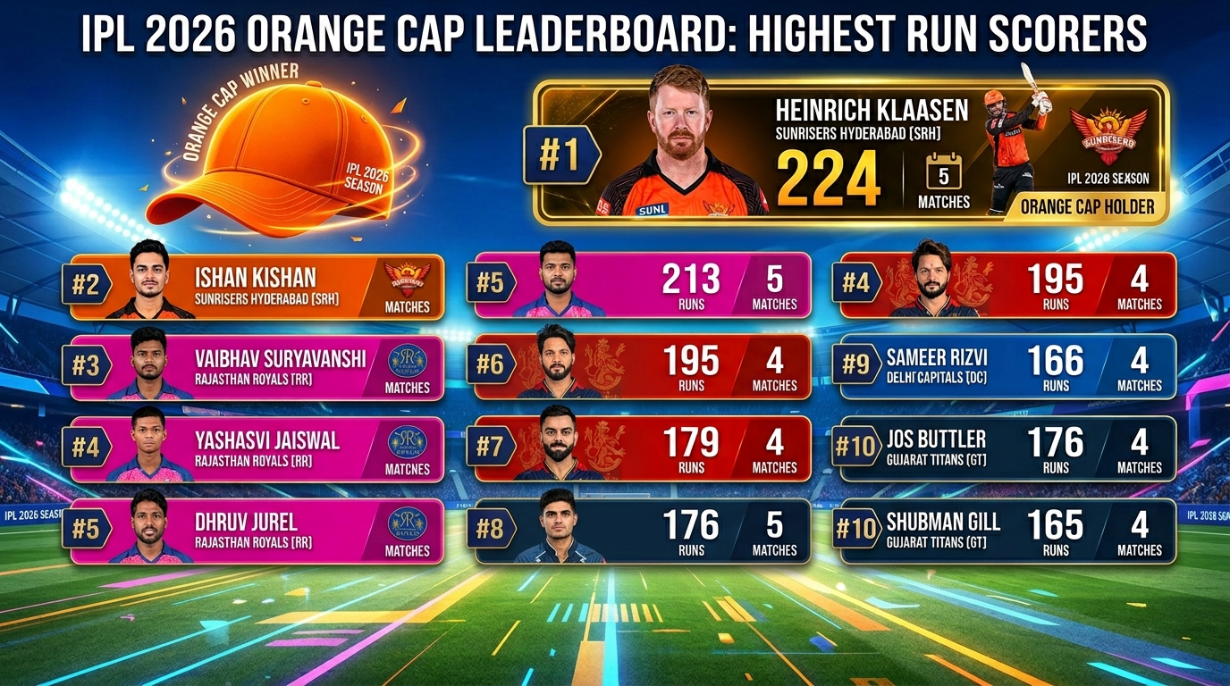 IPL 2026 Orange 202604141749 IPL 2026 ऑरेंज कैप में सबसे अधिक रन बनाने वाले खिलाड़ी