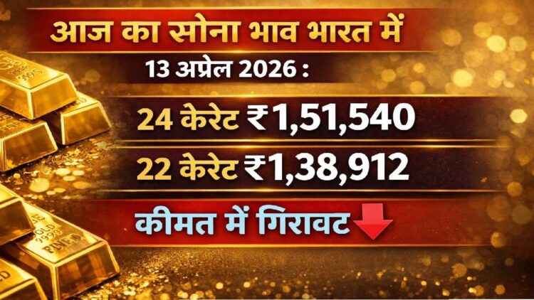 आज का सोना भाव भारत में 13 अप्रैल 2026