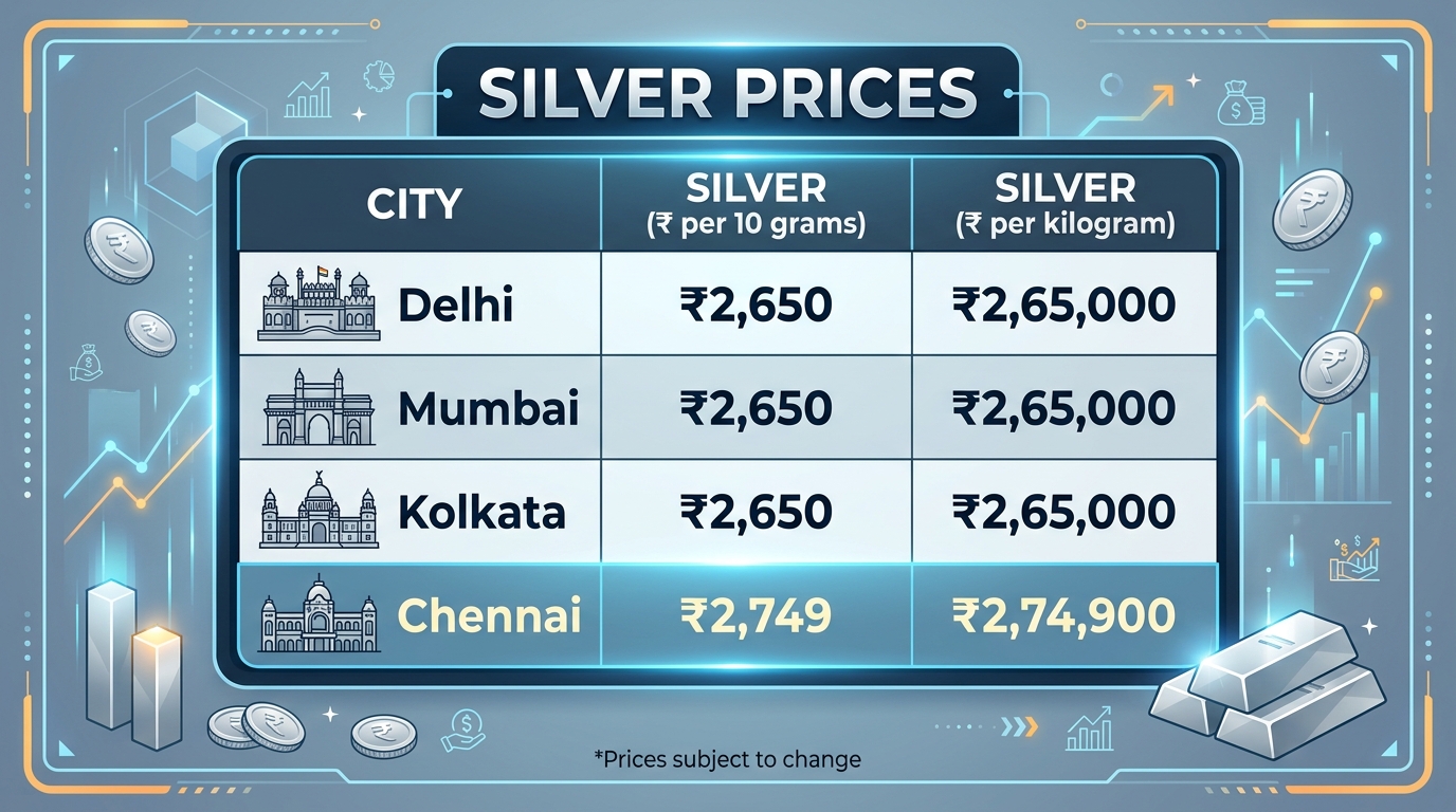 Silver prices Delhi 202604221041
