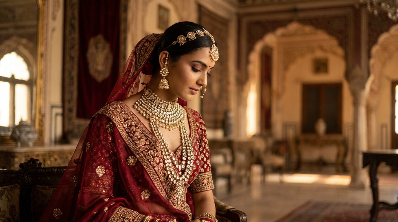 Woman in traditional 202604011230 Statement & Ethnic Jewellery (Wedding / Festive)