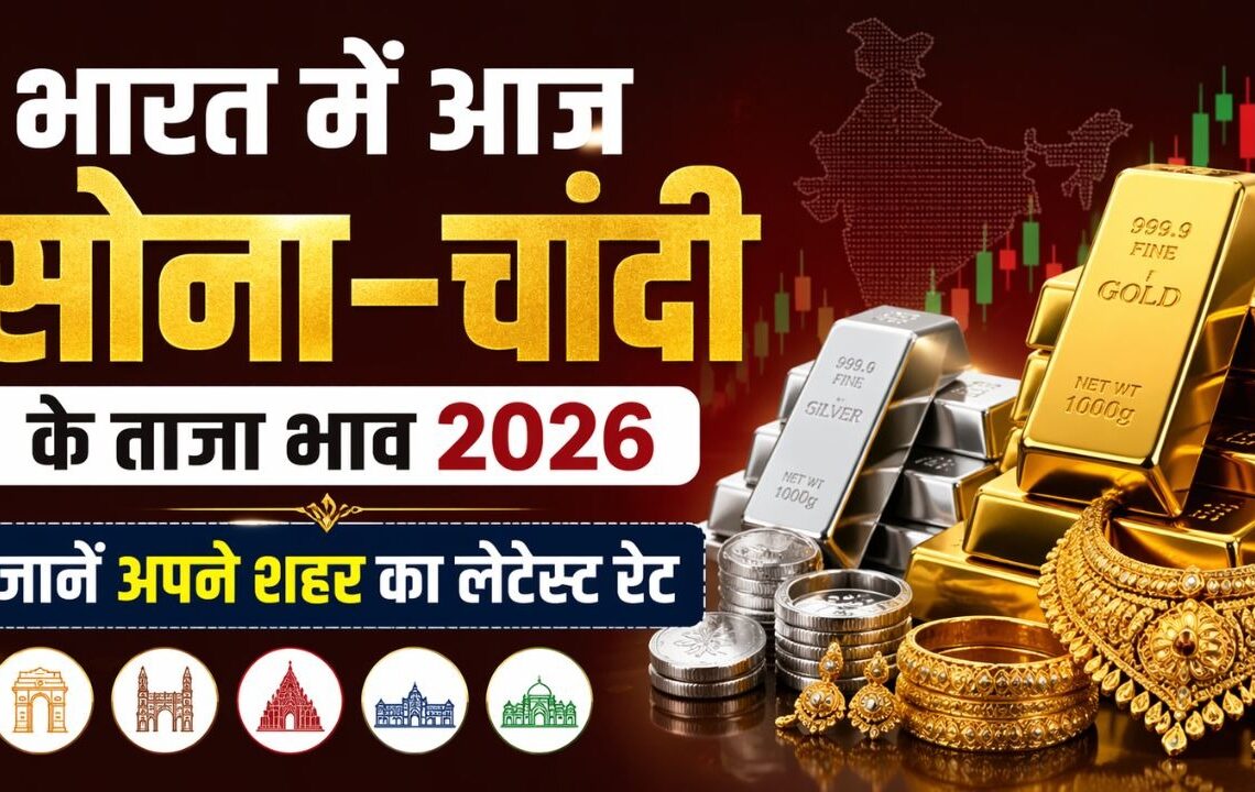 भारत में आज सोना चांदी के ताजा भाव 2026 जानें अपने शहर का लेटेस्ट रेट आपके शहर में सोने का भाव