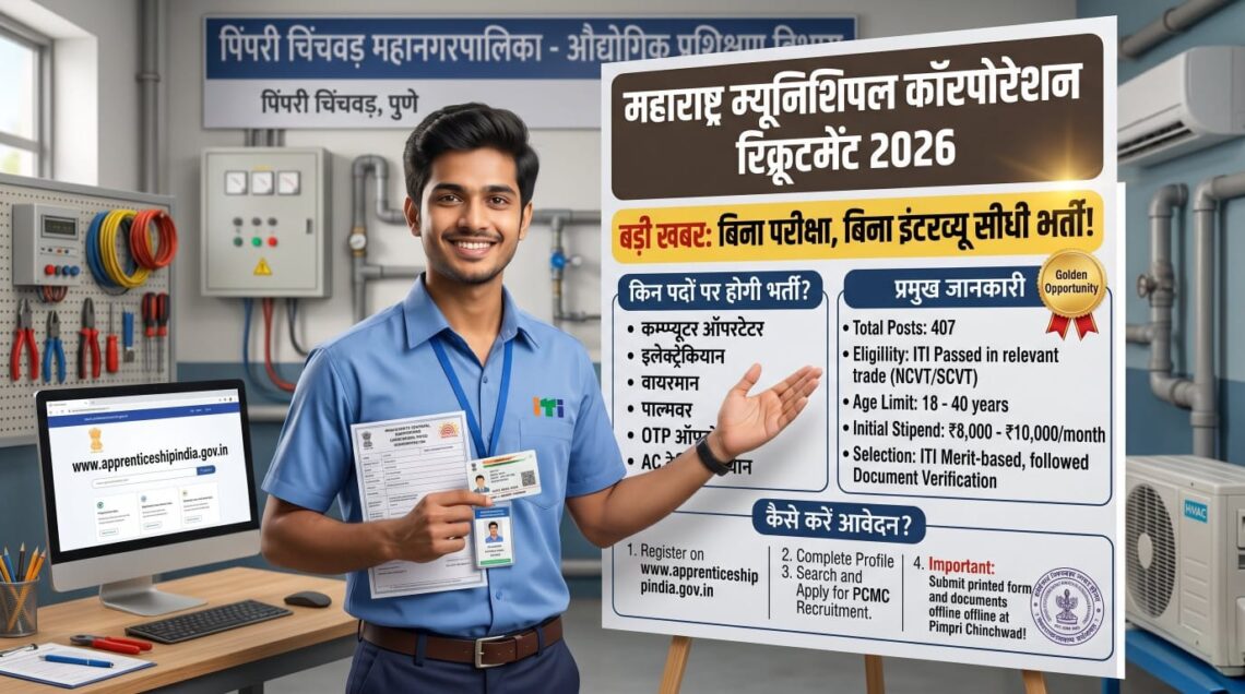 महाराष्ट्र म्युनिसिपल कॉरपोरेशन रिक्रूटमेंट 2026 महाराष्ट्र म्युनिसिपल कॉरपोरेशन रिक्रूटमेंट 2026