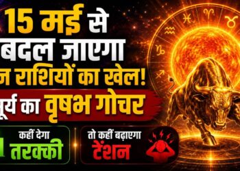 15 मई 2026 सूर्य गोचर: वृषभ संक्रांति से इन 6 राशियों की बढ़ेंगी मुश्किलें, जानें किन्हें मिलेगा धन और सफलता