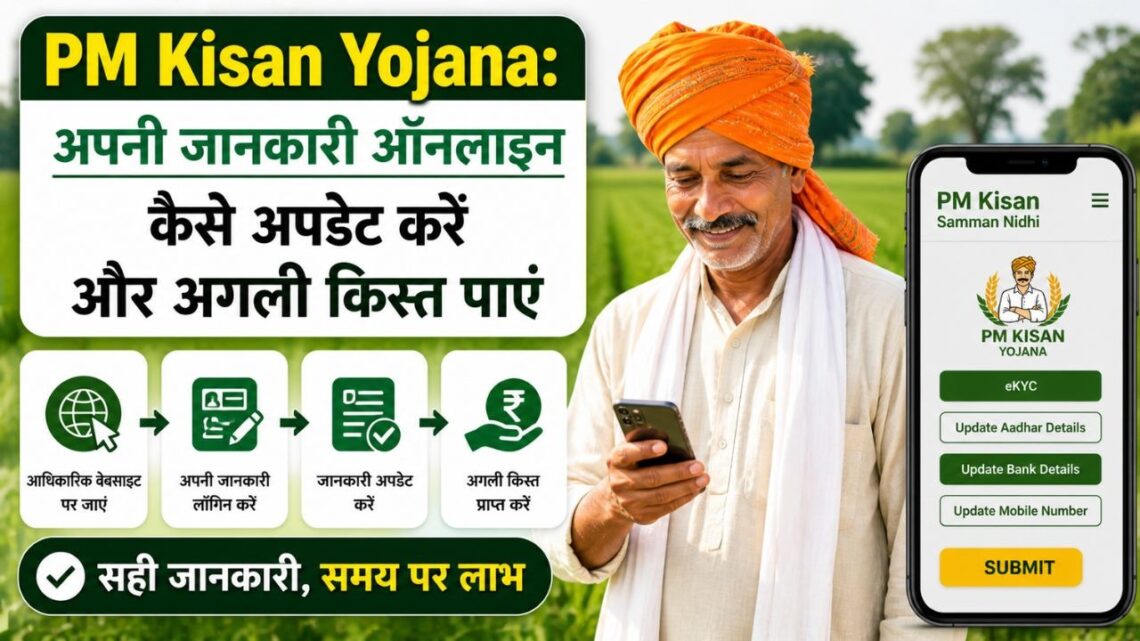 PM Kisan Yojana अपनी जानकारी ऑनलाइन कैसे अपडेट करें और अगली किस्त पाएं PM Kisan Yojana अपनी जानकारी ऑनलाइन कैसे अपडेट करें और अगली किस्त पाएं