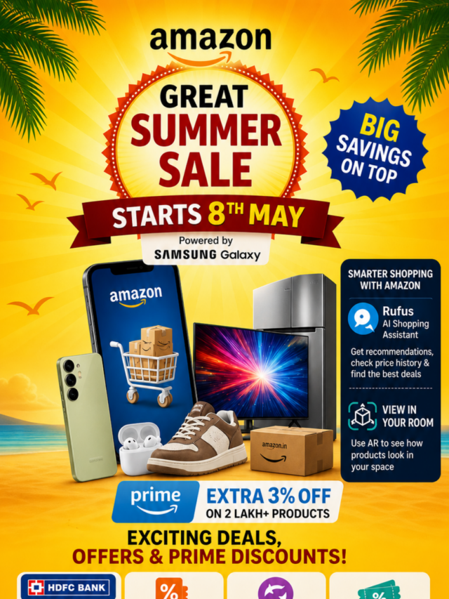 Amazon Great Summer Sale 2026: 70% तक छूट, स्मार्टफोन-लैपटॉप पर बंपर डील्स, जानें पूरी डिटेल