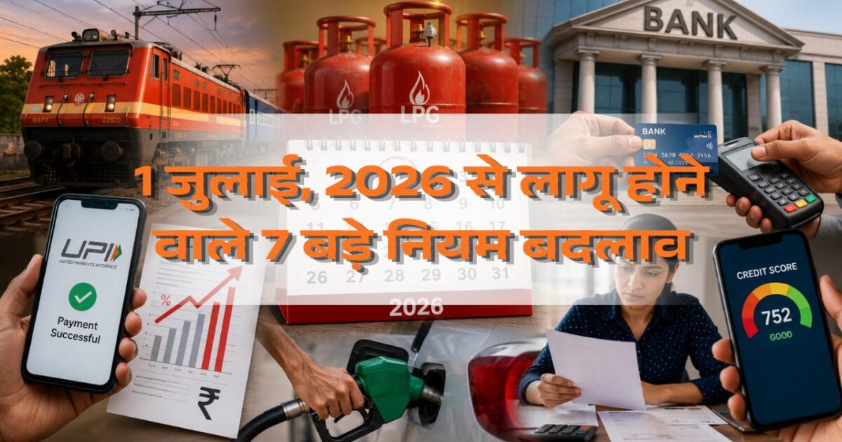 1 जुलाई, 2026 से लागू होने वाले 7 बड़े नियम बदलाव: आपकी जेब पर सीधा असर रेलवे और LPG से लेकर बैंकिंग और क्रेडिट कार्ड तक
