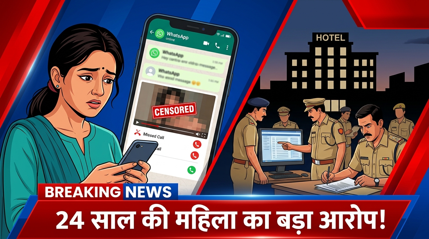 woman holding smartphone worried 202606151707 नागपुर में महिला ने लगाए रेप